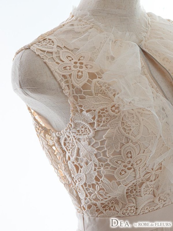 画像11: Lサイズあり【DEA./ディア】ケミカルレース/ チュール/ フロントジップ/ ZIP/ ワンピース/ Aライン/ マキシ丈/ キャバドレス【OF08】