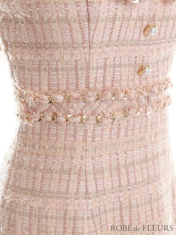 画像13: 【LIMITED SALE開催中！! 11月11日より順次発送予定】XSサイズあり【ROBE de FLEURS/ローブドフルール】スプリングツイード/ フリル裾/ マーメイド/ キャミ/ ミニドレス/ キャバドレス[OF08]