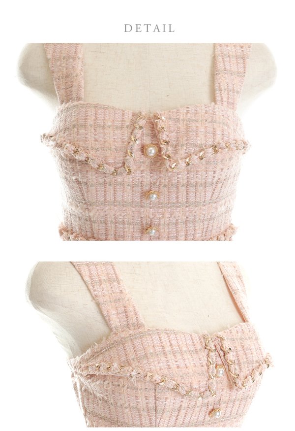 画像17: 【LIMITED SALE開催中！! 11月11日より順次発送予定】XSサイズあり【ROBE de FLEURS/ローブドフルール】スプリングツイード/ フリル裾/ マーメイド/ キャミ/ ミニドレス/ キャバドレス[OF08]