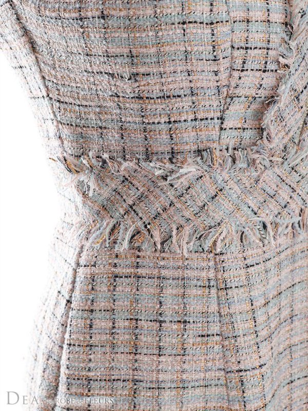 画像9: XS-Lサイズあり【DEA./ディア】マーメイド/ ラメツイード/ アシンメトリーフリル/ フロントジップ/ ミディアムドレス/ キャバドレス【OF08】