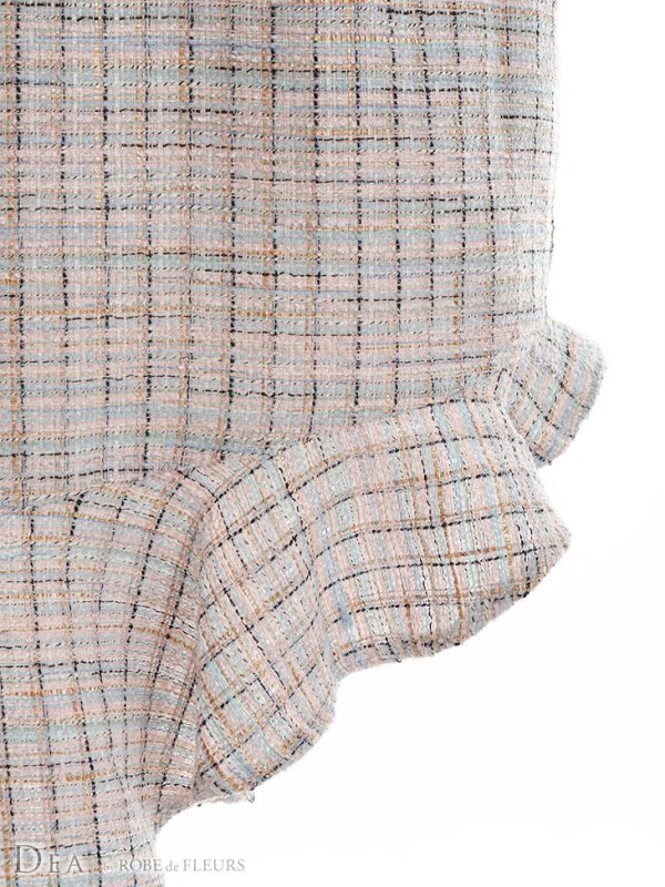 画像10: XS-Lサイズあり【DEA./ディア】マーメイド/ ラメツイード/ アシンメトリーフリル/ フロントジップ/ ミディアムドレス/ キャバドレス【OF08】