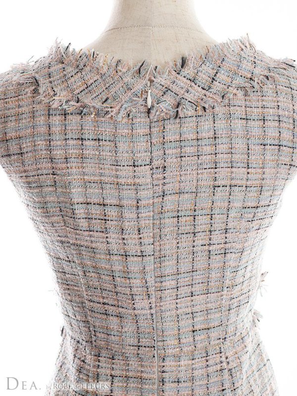 画像11: XS-Lサイズあり【DEA./ディア】マーメイド/ ラメツイード/ アシンメトリーフリル/ フロントジップ/ ミディアムドレス/ キャバドレス【OF08】