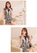 画像7: XSサイズあり【ROBE de FLEURS/ローブドフルール】クラシカルリボン/ ラメツイード/ フレア/ ミニドレス/ キャバドレス[OF2]