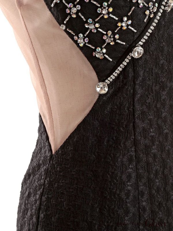 画像5: 【Glossy/グロッシー】ワンショルダー/ アシンメトリー/ ビジュー/ ストレッチ/ シアー/ タイト/ ミニドレス/ キャバドレス【OF08】