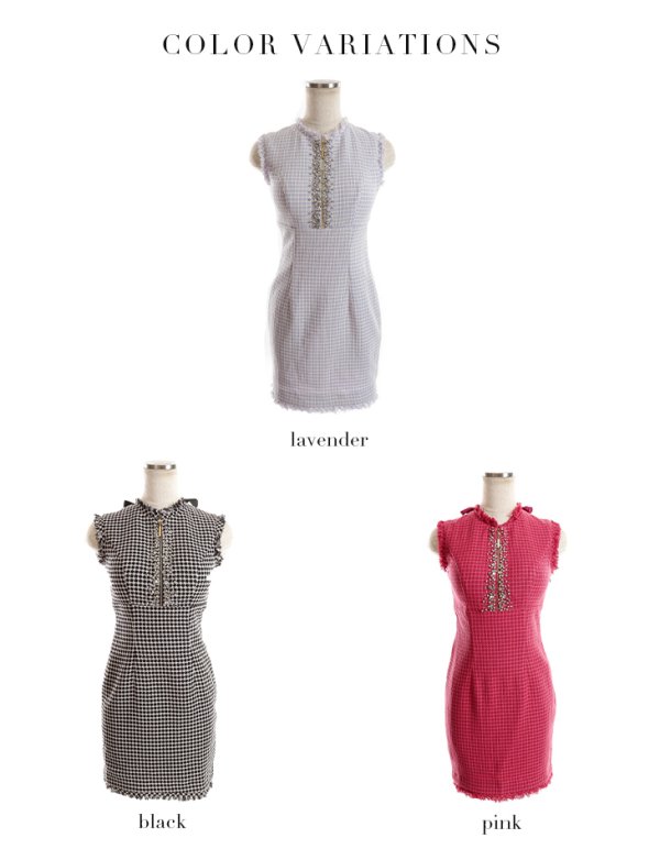 画像38: XSサイズあり【Glossy/グロッシー】スプリングツイード/ ビジュージッパー/ シアー/ ノースリーブ/ タイト/ ミニドレス/ キャバドレス【HC02】