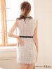画像15: 【XS-Lサイズあり☆】【ROBE de FLEURS Glossy/ローブ・ド・フルール グロッシー】襟フロントジップ/ ツイード/ ハイウエスト/ レザー/ タイト/ ミニドレス/ キャバドレス[OF2]