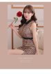 画像8: XS-Lサイズあり☆【ROBE de FLEURS Glossy/ローブ・ド・フルール グロッシー】襟フロントジップ/ ツイード/ ハイウエスト/ レザー/ タイト/ ミニドレス/ キャバドレス[OF2]