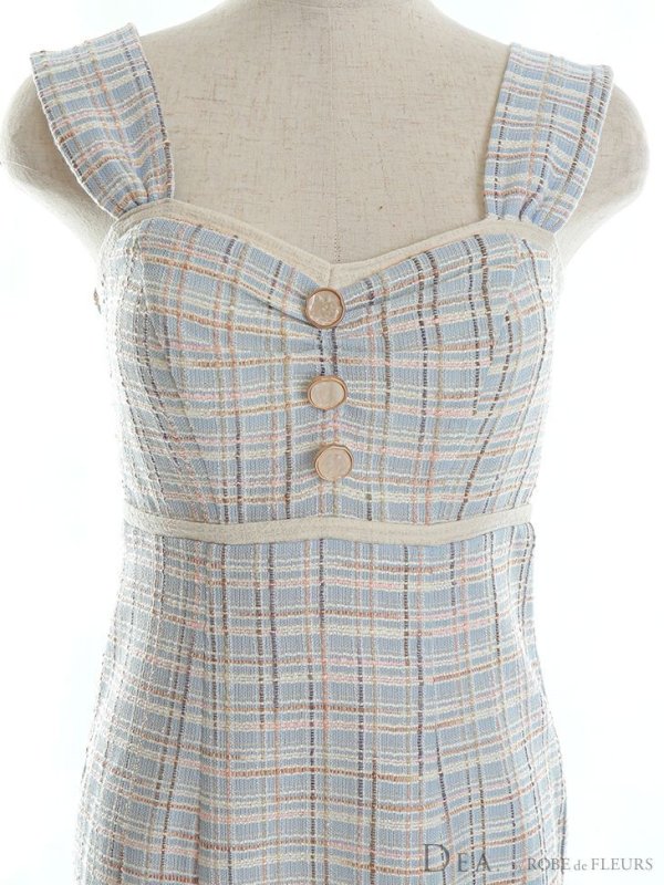 画像10: Lサイズあり【DEA./ディア】ラメ入りスプリングニット/ ツイード/ マーメイド/ フリル/ ミディアム丈/ ワンピース/ キャバドレス【OF08】