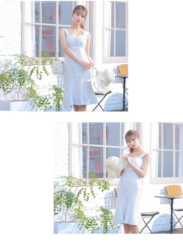 画像8: Lサイズあり【DEA./ディア】ラメ入りスプリングニット/ ツイード/ マーメイド/ フリル/ ミディアム丈/ ワンピース/ キャバドレス【OF08】