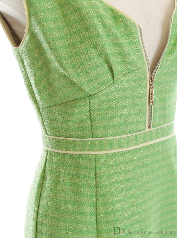 画像18: XS-Lサイズあり【DEA./ディア】スプリングツイード/ マーメイド/ アシンメトリー裾/ ジップ/ タイト/ ミディアム丈/ ワンピース/ キャバドレス【OF08】