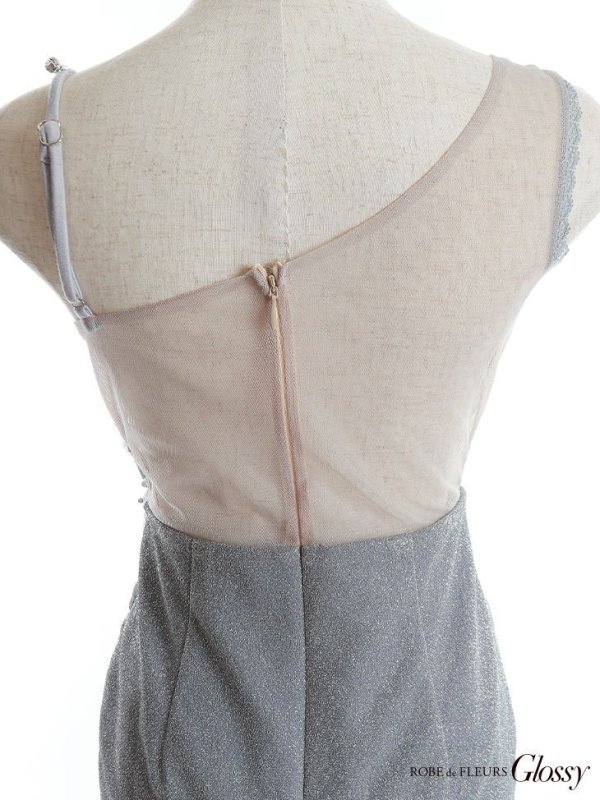 画像17: XSサイズあり【Glossy/グロッシー】立体フラワー/ ラメ/ キャミソール/ アシンメトリー/ ワンショル/ タイト/ ミニドレス/ キャバドレス【HC02】