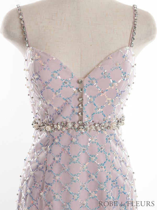 画像13: XSサイズあり【ROBE de FLEURS/ローブドフルール】スパンコール付きチュール/ アシンメトリー/ キャミソール/ フリル/ ミニドレス/ キャバドレス[OF08]