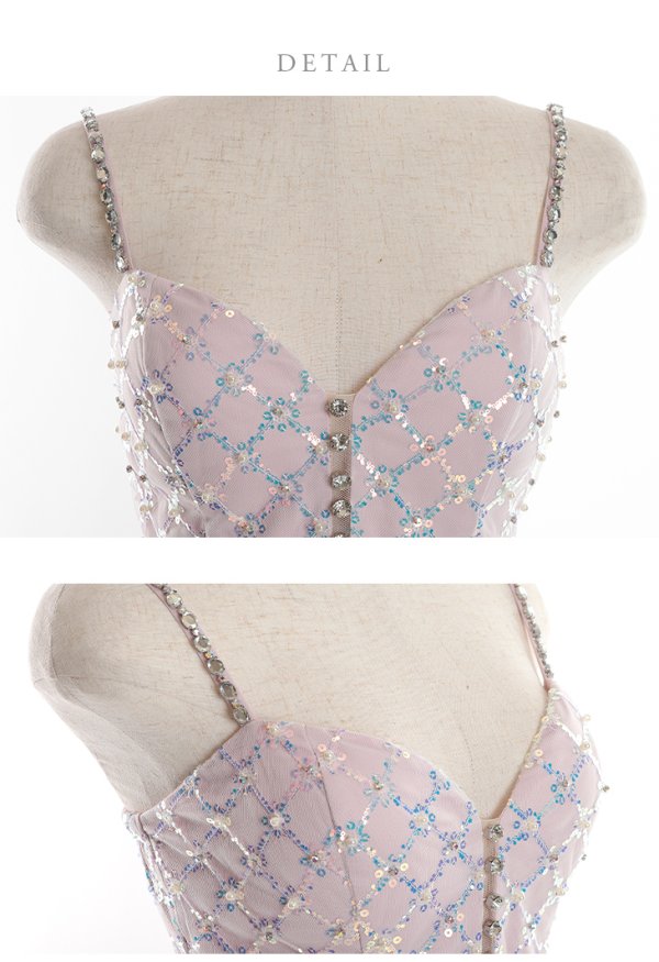 画像15: XSサイズあり【ROBE de FLEURS/ローブドフルール】スパンコール付きチュール/ アシンメトリー/ キャミソール/ フリル/ ミニドレス/ キャバドレス[OF08]