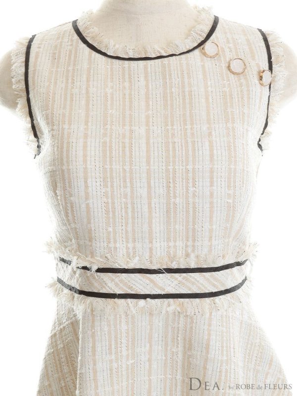 画像21: Lサイズあり【DEA./ディア】スプリングツイード/ フレア/ ミディ丈/ ひざ丈/ ミディアムドレス/ ワンピース/ キャバドレス【OF08】