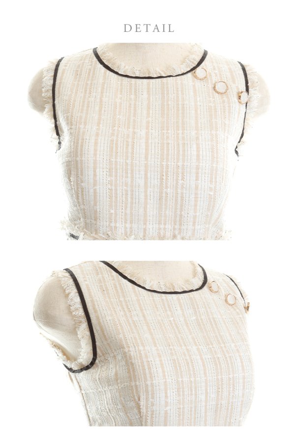 画像25: Lサイズあり【DEA./ディア】スプリングツイード/ フレア/ ミディ丈/ ひざ丈/ ミディアムドレス/ ワンピース/ キャバドレス【OF08】