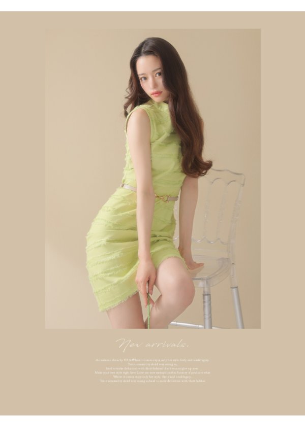 画像41: 門りょうちゃん着用☆XS-Lサイズあり【DEA./ディア】フリンジ/ ベルト/ シンプル/ ワンカラー/ ミニドレス/ キャバドレス【OF08】