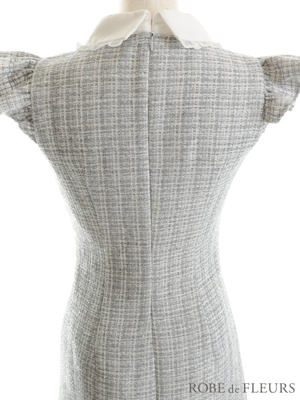 画像16: XSサイズあり【ROBE de FLEURS/ローブドフルール】ラメツイード/ リボン/ 襟付き/ フリル/ ワンピース/ ミニドレス/ キャバドレス[OF08]