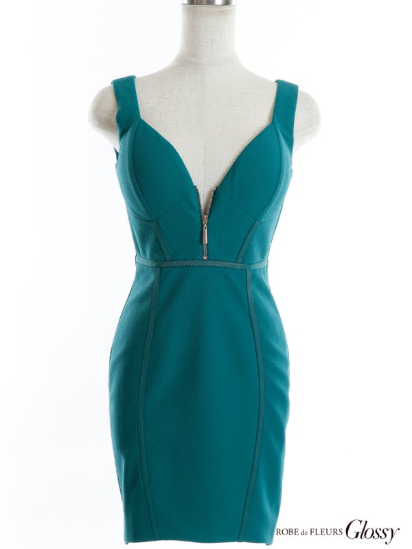 画像31: XSサイズあり【Glossy/グロッシー】バストジッパー/ ワンカラー/ ノースリーブ/ シンプル/ タイト/ ミニドレス/ キャバドレス【HC02】