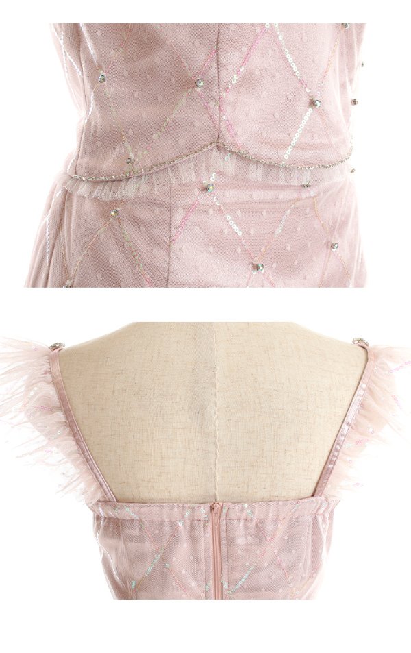 画像16: XSサイズあり【ROBE de FLEURS/ローブドフルール】スパンコール/ ドットチュール/ セットアップ/ノースリーブ/ フリル/ ミニドレス/ キャバドレス[OF08]