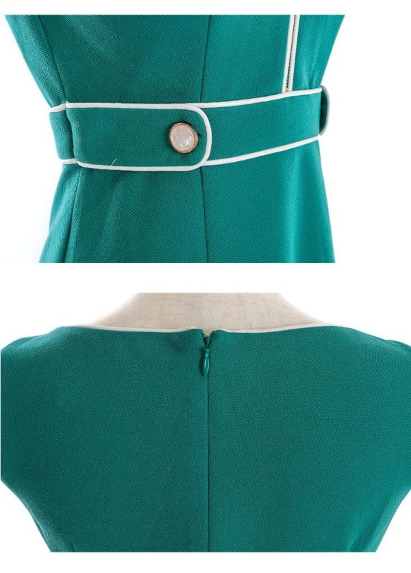 画像13: XS-Lサイズあり【DEA./ディア】 ジップ/ シンプル/ ワンカラー/ノースリーブ/ タイト/ ミディアムドレス/ キャバドレス【OF08】