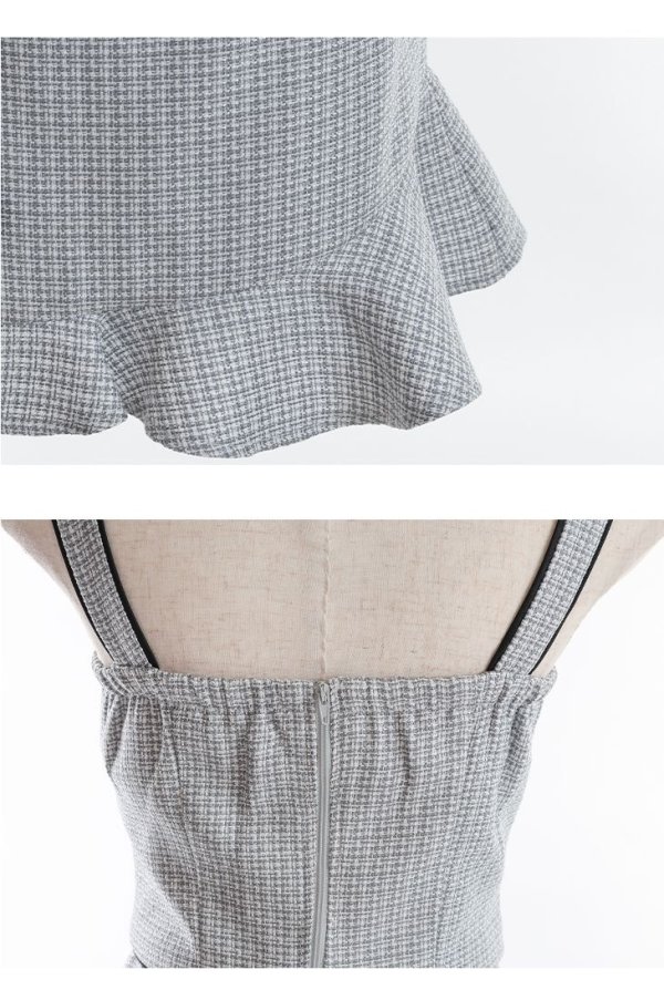 画像23: XS〜Lサイズあり【ROBE de FLEURS/ローブドフルール】 チュールリボン/ ツイード / ノースリーブ/ セットアップ/ ミニドレス/ キャバドレス[OF08]