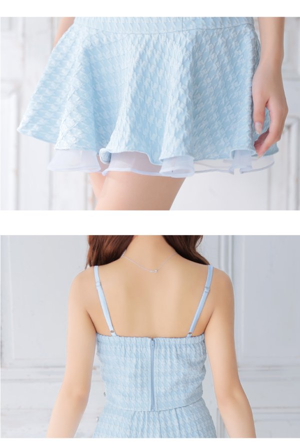 画像34: XSサイズあり【ROBE de FLEURS/ローブドフルール】フロントリボン/ セットアップ/ キャミソール/ ジャガード/ フレア/ ミニドレス/ キャバドレス[OF08]