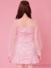画像8: XSサイズあり【ROBE de FLEURS/ローブドフルール】スパンコール/ ドットチュール/ 袖あり/ 長袖/ セットアップ/ ビジュー/ フレア/ ミニドレス/ キャバドレス[OF2]