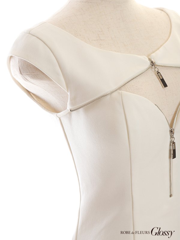 画像9: XSサイズあり☆【Glossy/グロッシー】フロントジップ/ ZIP ワンカラー/ ストレッチ/ タイト/ ミニドレス/ キャバドレス【HC02】