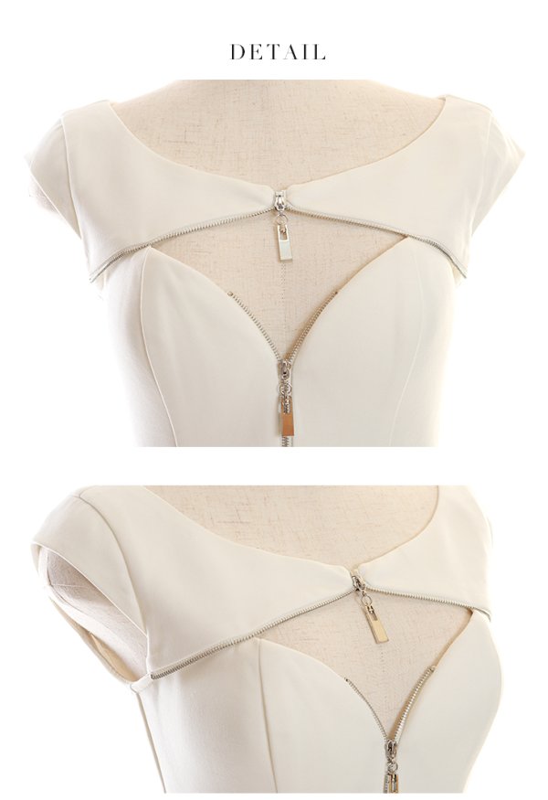 画像12: XSサイズあり☆【Glossy/グロッシー】フロントジップ/ ZIP ワンカラー/ ストレッチ/ タイト/ ミニドレス/ キャバドレス【HC02】