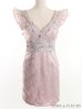 画像7: XSサイズあり残り僅か！【ROBE de FLEURS/ローブドフルール】ブロックチュール/ Vネック/ フリル袖/ シアー/ タイト/ ミニドレス/ キャバドレス[OF2]