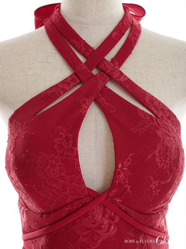 画像8: XSサイズあり【Glossy/グロッシー】クロスホルター/ ホルターネック/ アメスリ/ ストレッチ/ タイト/ ミニドレス/ キャバドレス【HC02】