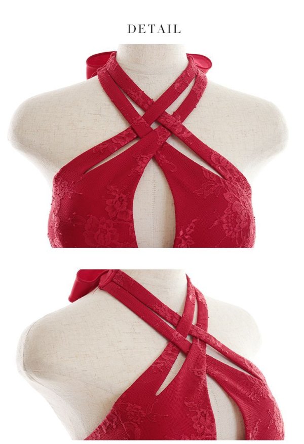 画像11: XSサイズあり【Glossy/グロッシー】クロスホルター/ ホルターネック/ アメスリ/ ストレッチ/ タイト/ ミニドレス/ キャバドレス【HC02】