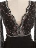 画像14: 【ROBE de FLEURS Glossy/ローブ・ド・フルール グロッシー】レーススリーブ/ 七分袖/ 長袖/ 袖あり/ スパンコール/ サイドリボン/ タイト/ ミニドレス/ キャバドレス[OF2]