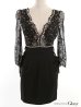 画像18: 【ROBE de FLEURS Glossy/ローブ・ド・フルール グロッシー】レーススリーブ/ 七分袖/ 長袖/ 袖あり/ スパンコール/ サイドリボン/ タイト/ ミニドレス/ キャバドレス[OF2]