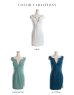 画像15: XSサイズあり【ROBE de FLEURS Glossy/ローブ・ド・フルール グロッシー】ダイヤ柄/ スパンコール/ ビジュー/ スリットネック/ キーネック/ タイト/ ミニドレス/ キャバドレス[OF2]