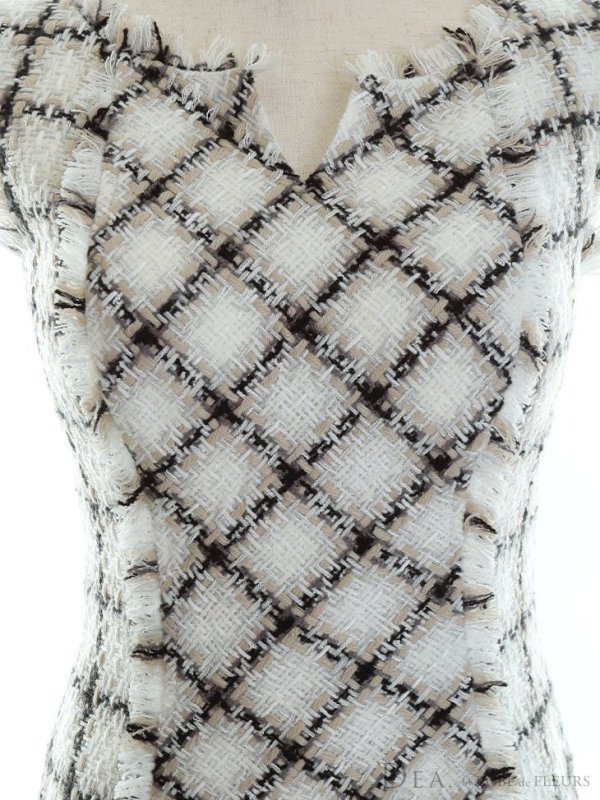 画像10: Lサイズあり【DEA./ディア】ツイード/ シンプル/ ノースリーブ/ タイト/ ミニドレス/ キャバドレス【OF08】