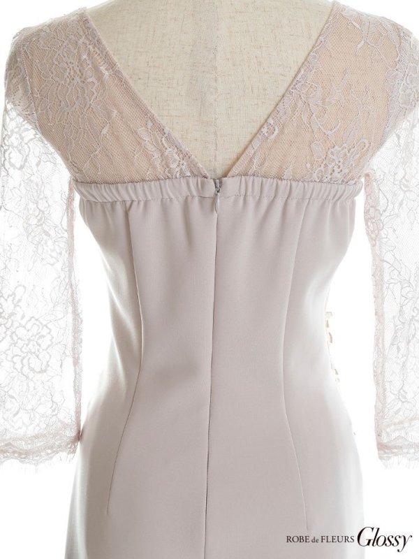 画像11: XSサイズあり【Glossy/グロッシー】立体フラワー/ レース/ 七分袖/ 長袖/ 袖あり/ ストレッチ/ タイト/ ミニドレス/ キャバドレス【HC02】