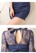 画像34: XS〜Lサイズあり【ROBE de FLEURS Glossy/ローブ・ド・フルール グロッシー】ビジュークロス/ レーススリーブ/ 七分袖/ 長袖/ 袖あり/ タイト/ ミニドレス/ キャバドレス[OF2]
