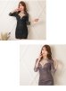 画像26: XS〜Lサイズあり【ROBE de FLEURS Glossy/ローブ・ド・フルール グロッシー】ビジュークロス/ レーススリーブ/ 七分袖/ 長袖/ 袖あり/ タイト/ ミニドレス/ キャバドレス[OF2]