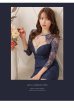 画像25: XS〜Lサイズあり【ROBE de FLEURS Glossy/ローブ・ド・フルール グロッシー】ビジュークロス/ レーススリーブ/ 七分袖/ 長袖/ 袖あり/ タイト/ ミニドレス/ キャバドレス[OF2]