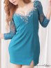 画像19: 【ROBE de FLEURS Glossy/ローブ・ド・フルール グロッシー】袖あり/ バストビジュー/ レーススリーブ/ 七分袖/ 長袖/ ストレッチ/ タイト/ ミニドレス/ キャバドレス[OF2]