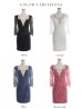 画像15: XS-Lサイズあり【ROBE de FLEURS Glossy/ローブ・ド・フルール グロッシー】バストビジュー/ レーススリーブ/ 袖あり/ ワンカラー/ 総レース/ タイト/ ミニドレス/ キャバドレス[OF2]