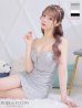 XSサイズあり【ROBE de FLEURS/ローブドフルール】クリスタルビジュー/ フロントジップ/ キャミソール/ ミニドレス/ キャバドレス[OF2]　ブルー