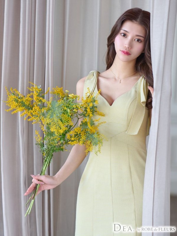 画像19: XS-Lサイズあり【DEA./ディア】ショルダーリボン/ マーメイド/ ノースリーブ/ ワンカラー/ ミモレ丈/ ミディアムドレス/ キャバドレス【OF08】