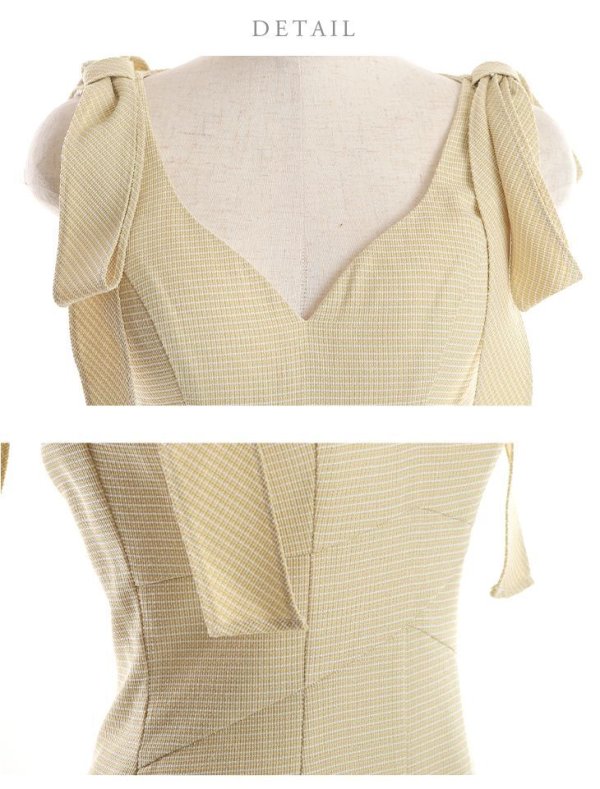 画像32: XS-Lサイズあり【DEA./ディア】ショルダーリボン/ マーメイド/ ノースリーブ/ ワンカラー/ ミモレ丈/ ミディアムドレス/ キャバドレス【OF08】