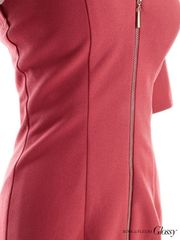 画像21: XSサイズあり【Glossy/グロッシー】袖あり/ バックルフロント/ ジッパー/ ワンカラー/ ストレッチ/ タイト/ ミニドレス/ キャバドレス【OF08】