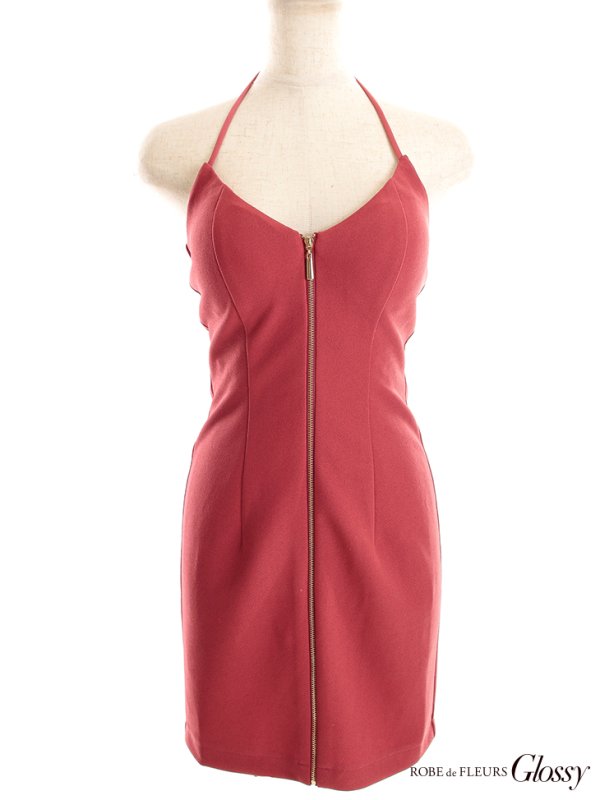 画像22: XSサイズあり【Glossy/グロッシー】袖あり/ バックルフロント/ ジッパー/ ワンカラー/ ストレッチ/ タイト/ ミニドレス/ キャバドレス【OF08】