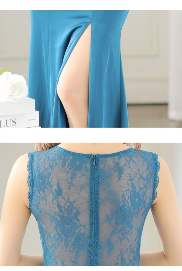 画像14: Lサイズあり【Glossy/グロッシー】ビジュー/ バストカット/ レース/ スリット/ タイト/ ロングドレス/ キャバドレスlong[OF08]