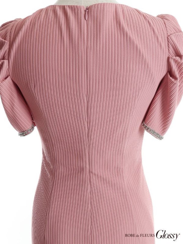 画像15: XSサイズあり【Glossy/グロッシー】袖あり/ リブニット/ バストカット/ パール/ ストレッチ/ タイト/ ミニドレス/ キャバドレス【OF08】