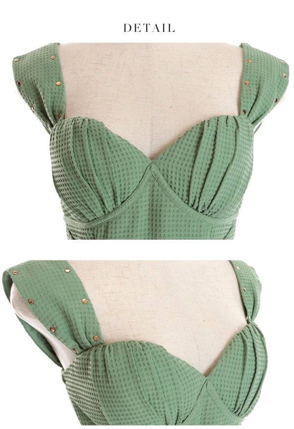 画像14: XSサイズあり【Glossy/グロッシー】スタッズ/ バックル/ ワンカラー/ ストレッチ/ ビスチェ/ タイト/ ミニドレス/ キャバドレス【OF08】